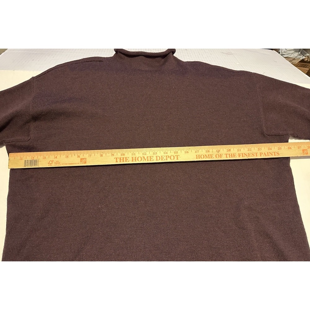 Eileen Fisher Merino Wool Sweater Mock Rolled Neck Eggplant Purple Size XL - Picture 7 of 8